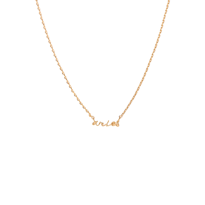 Zodiac Sign Word Necklaces - Gold