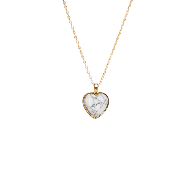 Howlite Heart Necklace