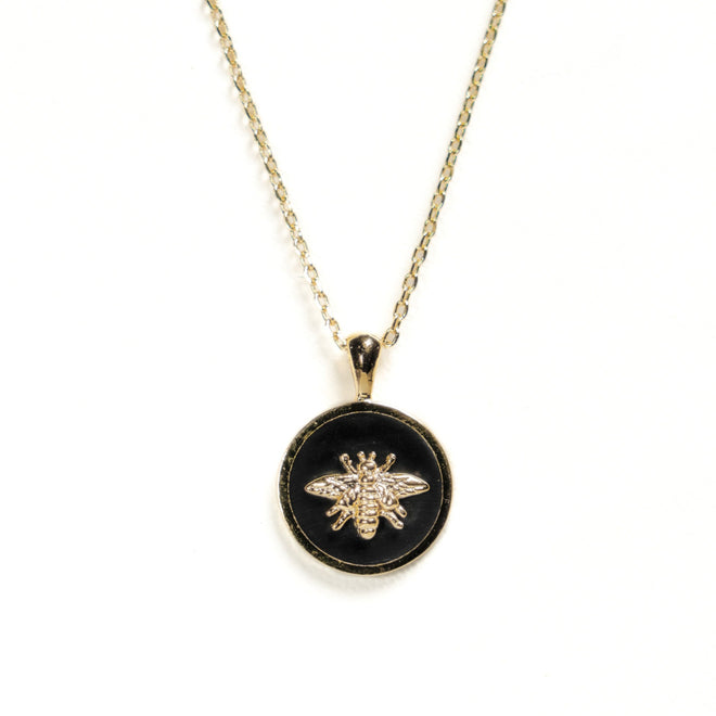 IrysGinger-Bee-Black-Gold-Necklace