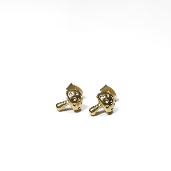 IrysGinger-Gold-Mushroom-Earrings