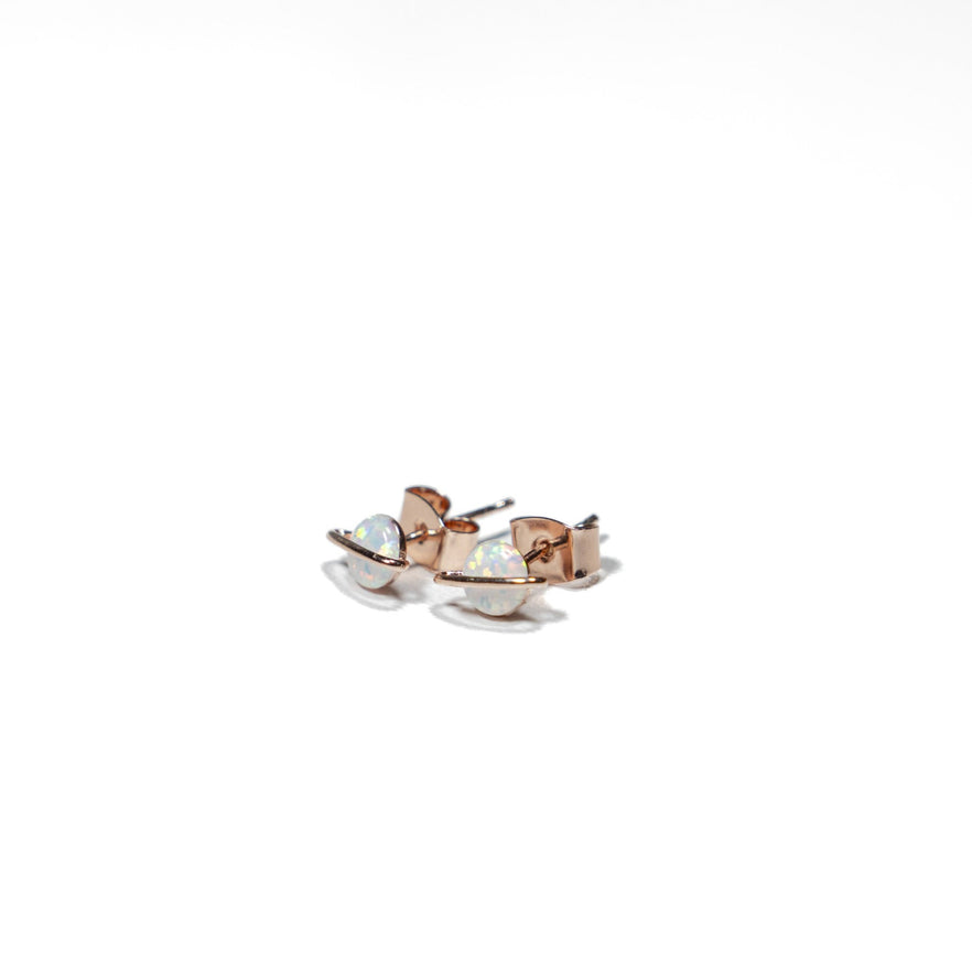 Rose-Gold-Earrings With Opal - IrysGinger