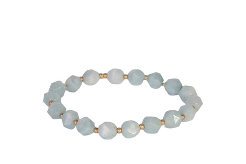 Natural Stone Bracelet - Moss Agate, Quartz, Aquamarine, Howlite