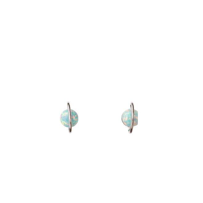 Opal Earrings - Rose Gold Silver