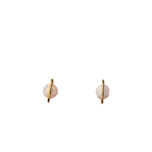 Opal Earrings - Rose Gold Silver