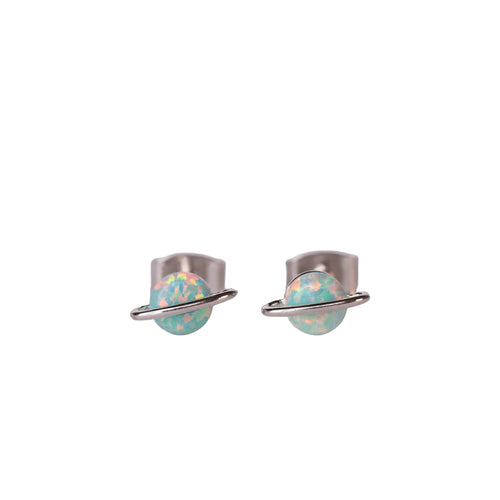 Opal Earrings - Rose Gold Silver