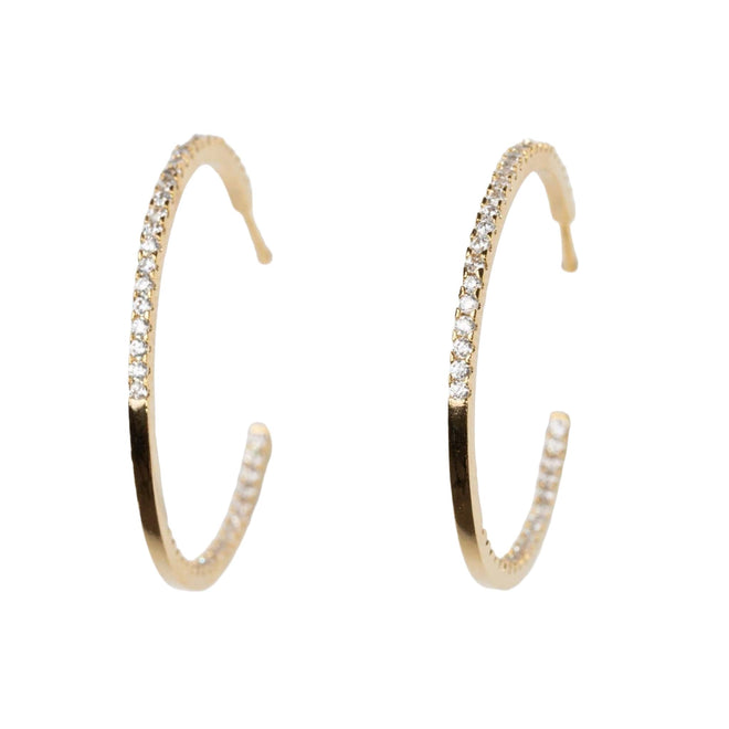 Gold Dipped Hoops - Cubic Zirconia