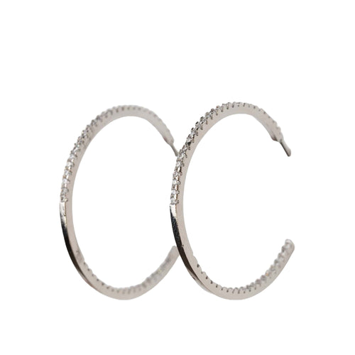 Gold Dipped Hoops - Cubic Zirconia