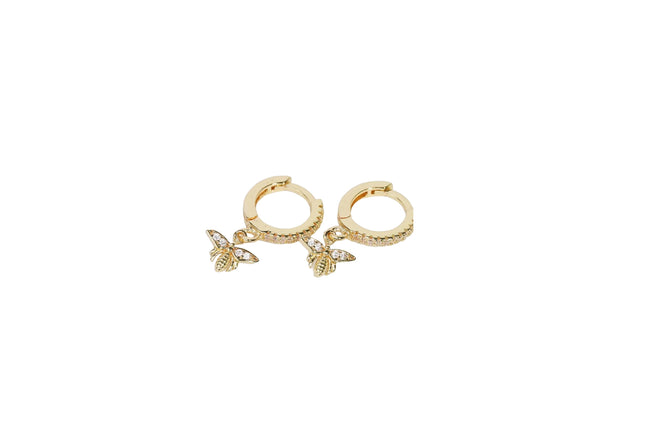 Bee Earrings - Gold Dipped/ Cubic Zirconia