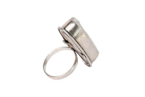 Selenite Silver Ring