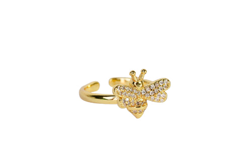 Buzzing Bee Beauty Ring - 18k Gold Dipped, Cubic Zirconia