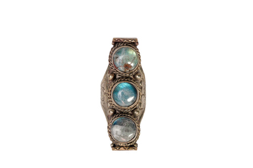 Vintage Mystical Labradorite Trio Ring