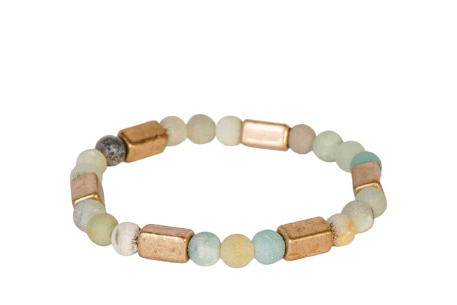 Natural StoneBracelet with Agate and gold accent