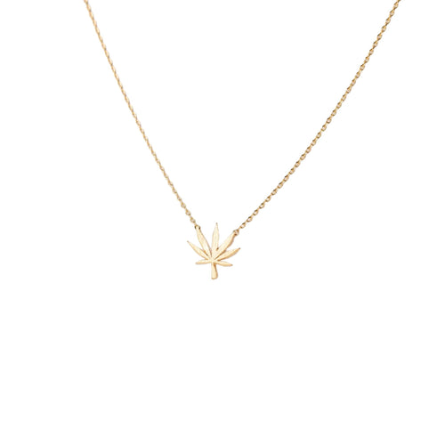 Marijuana Leaf Necklace - Gold Dipped, Rose Gold Dipped, Rhodium Dipped