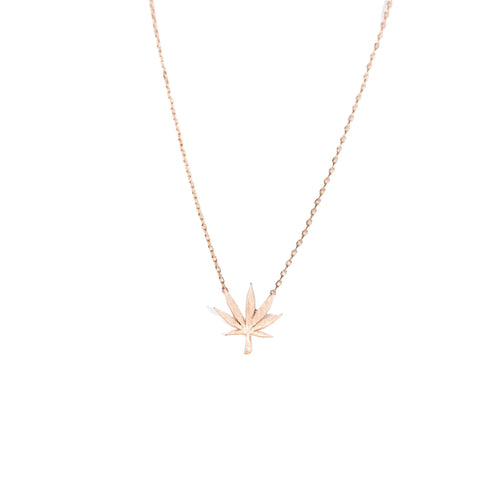 Marijuana Leaf Necklace - Gold Dipped, Rose Gold Dipped, Rhodium Dipped