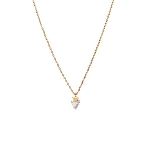 Triangular Cascade Necklace - Natural Stone, Gold Dipped