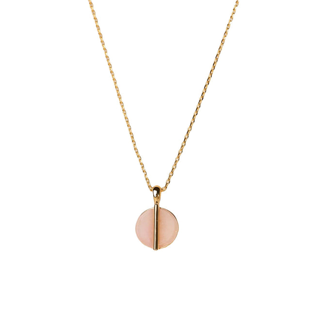 Vertical Vein Stone Necklace - Natural Stone, Gold Dipped