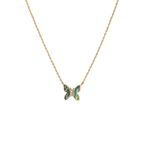 Butterfly Whimsy Necklace - Gold Dipped, Shell