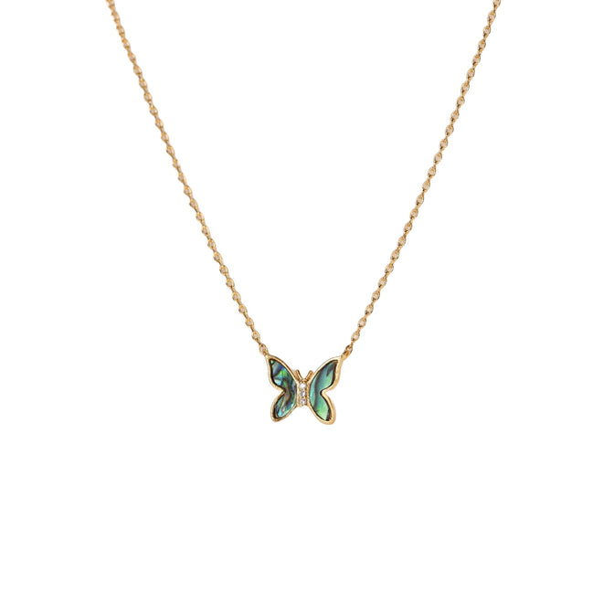 Butterfly Whimsy Necklace - Gold Dipped, Shell