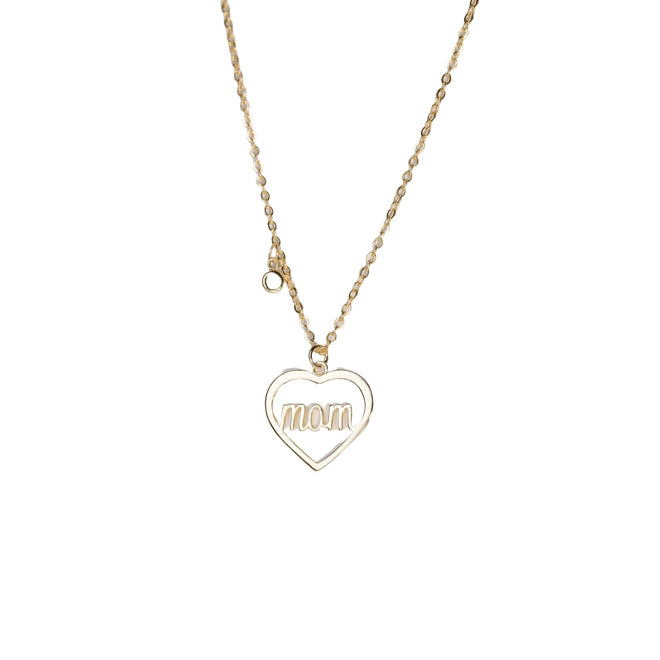 Mom necklace - Gold Dipped, Cubic Zirconia