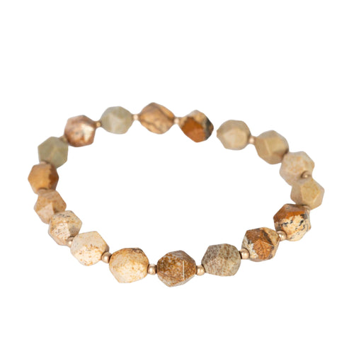 Natural Stone Bracelet - Moss Agate