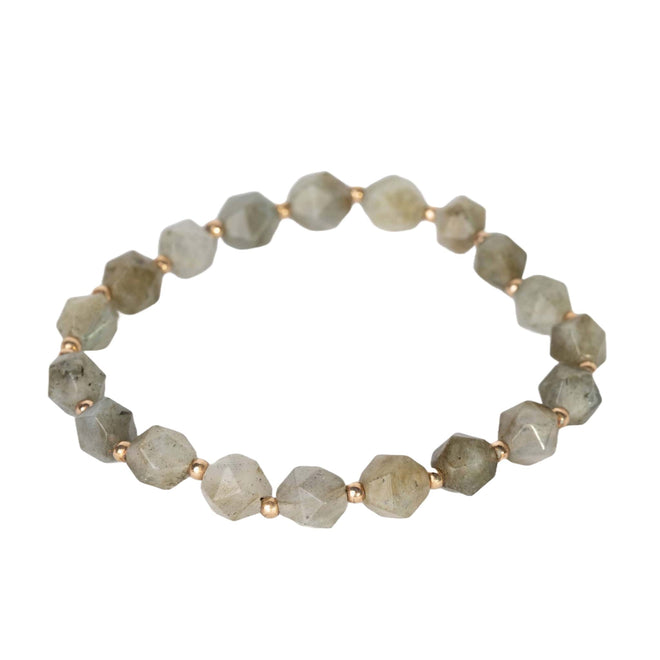 Natural Stone Bracelet - Moss Agate