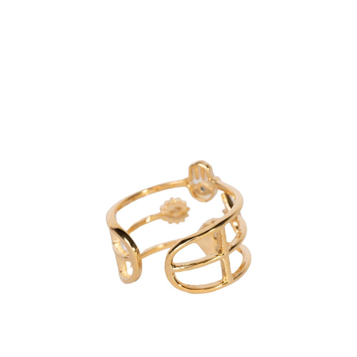 Fatima Hand Ring - Gold Dipped , Rhodium Dipped with Cubic Zirconia